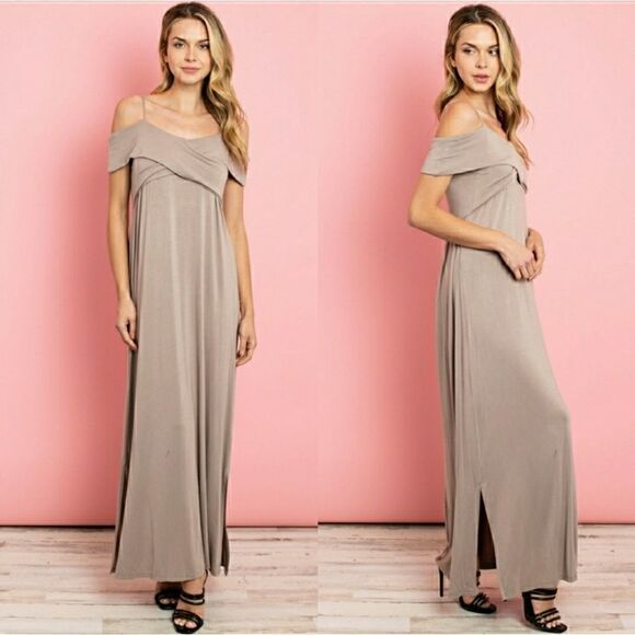 Bamboo Off-Shoulder Maxi Dress - Picture 1 of 2